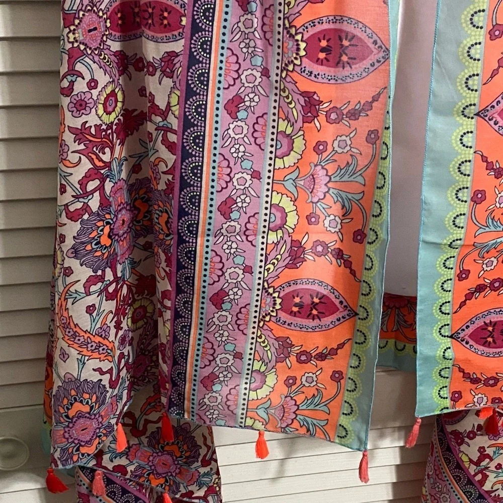 Aldo Colorful Bohemian Scarf with Tassels